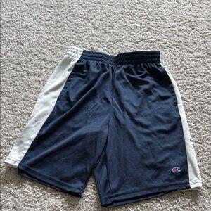 Champion Navy Athletic Mesh Shorts with White Side Panels